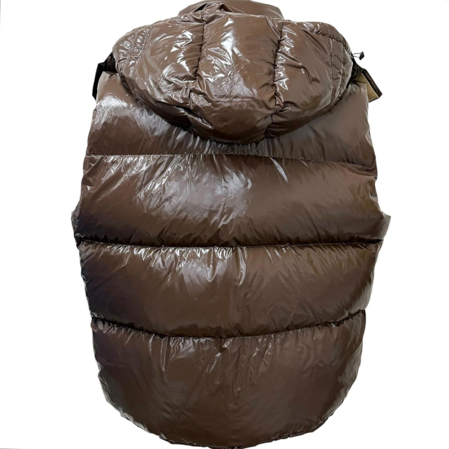 Gucci Adidas Web Line Three Stripes Hooded Down Vest Brown 54 — view 4