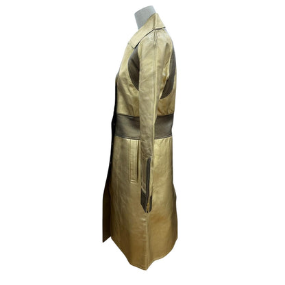 Gucci Vintage Sheepskin Era Lambskin Coat Gold 42 — view 3