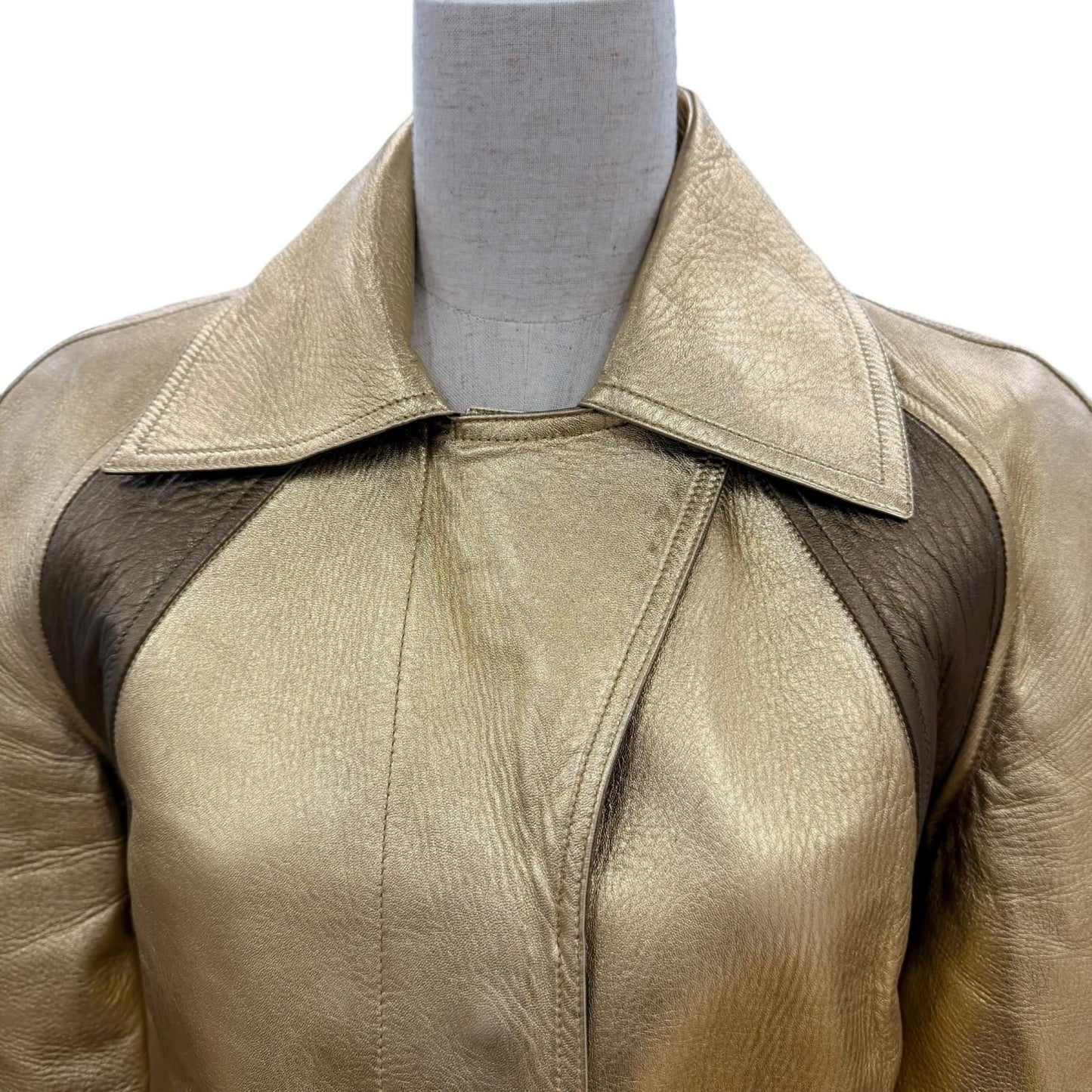 Gucci Vintage Sheepskin Era Lambskin Coat Gold 42 — view 2
