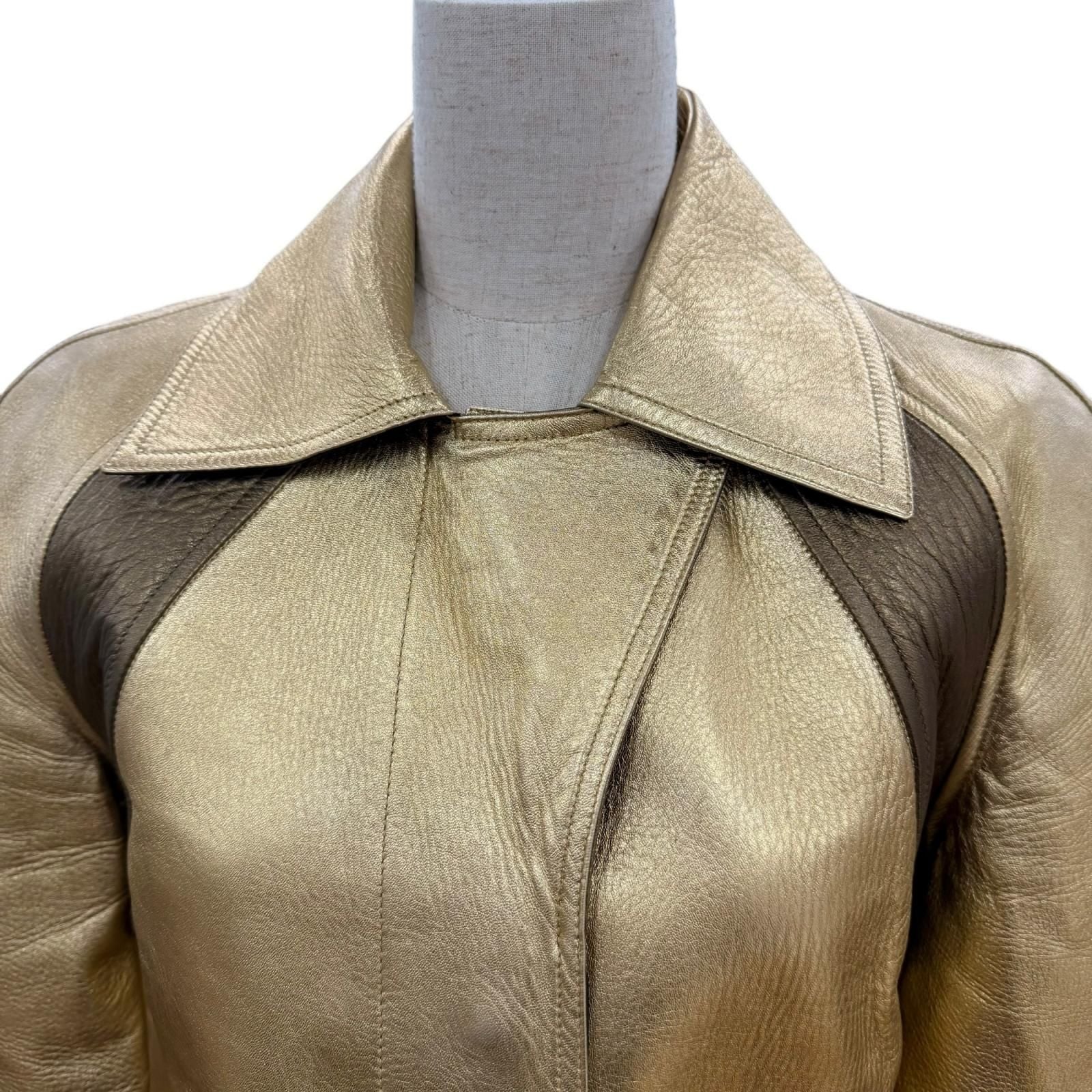 Gucci Vintage Sheepskin Era Lambskin Coat Gold 42 — view 2