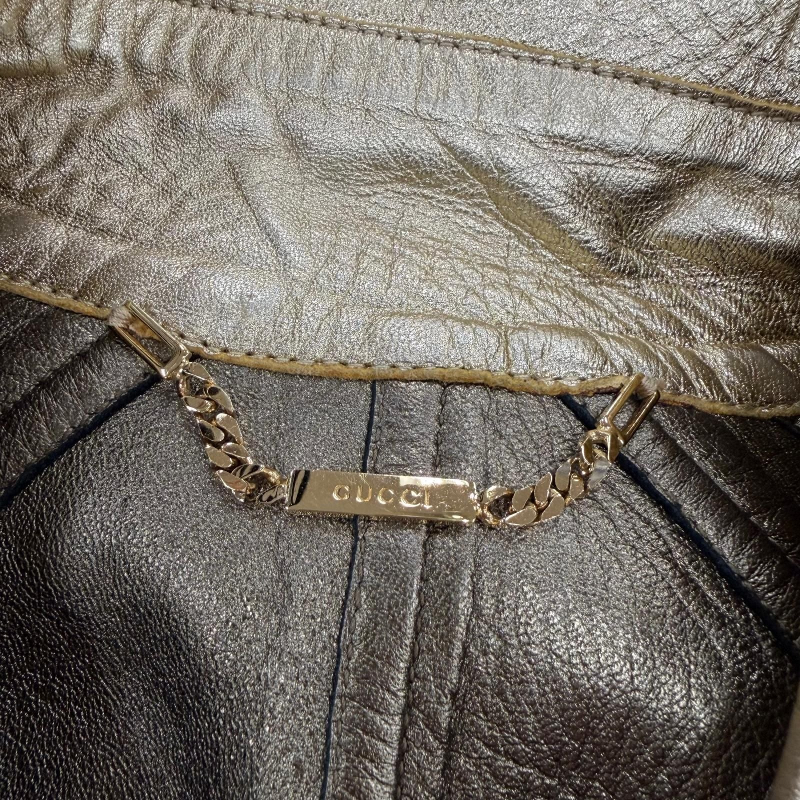 Gucci Vintage Sheepskin Era Lambskin Coat Gold 42 — view 8
