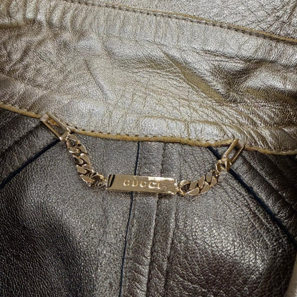 Gucci Vintage Sheepskin Era Lambskin Coat Gold 42 — view 8
