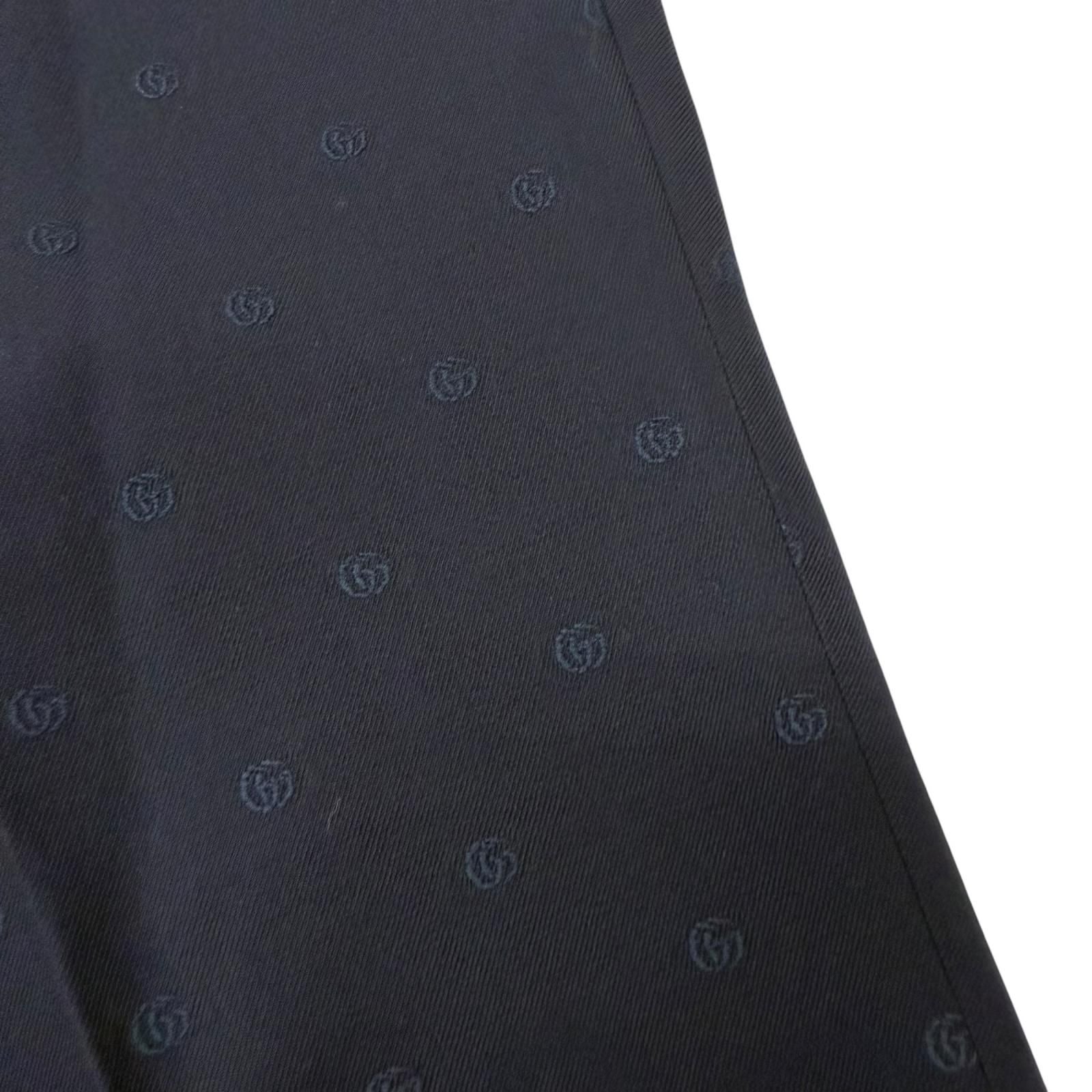 Gucci Wool GG Logo Allover Pattern Single Trousers Pants Navy 52 Swiss — view 5