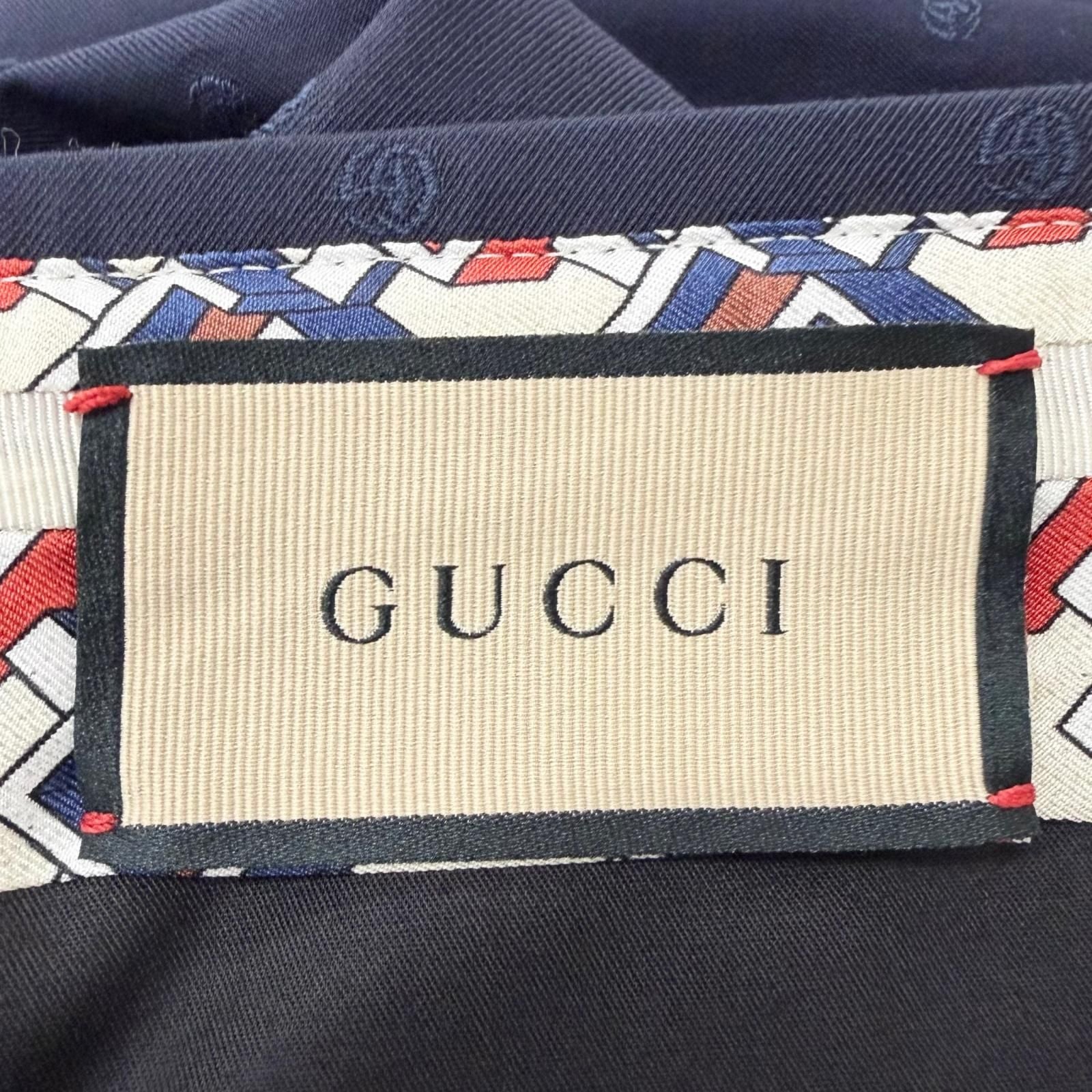 Gucci Wool GG Logo Allover Pattern Single Trousers Pants Navy 52 Swiss — view 6