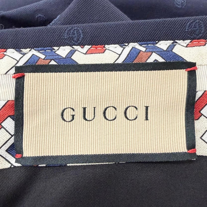 Gucci Wool GG Logo Allover Pattern Single Trousers Pants Navy 52 Swiss — view 6