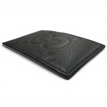 Gucci Gray Leather Maxi GG Business Card Holder Case Black — view 4