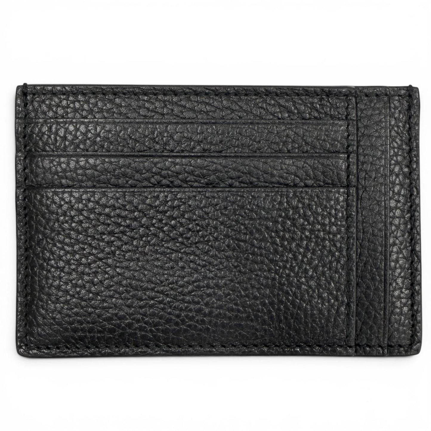 Gucci Gray Leather Maxi GG Business Card Holder Case Black — view 3