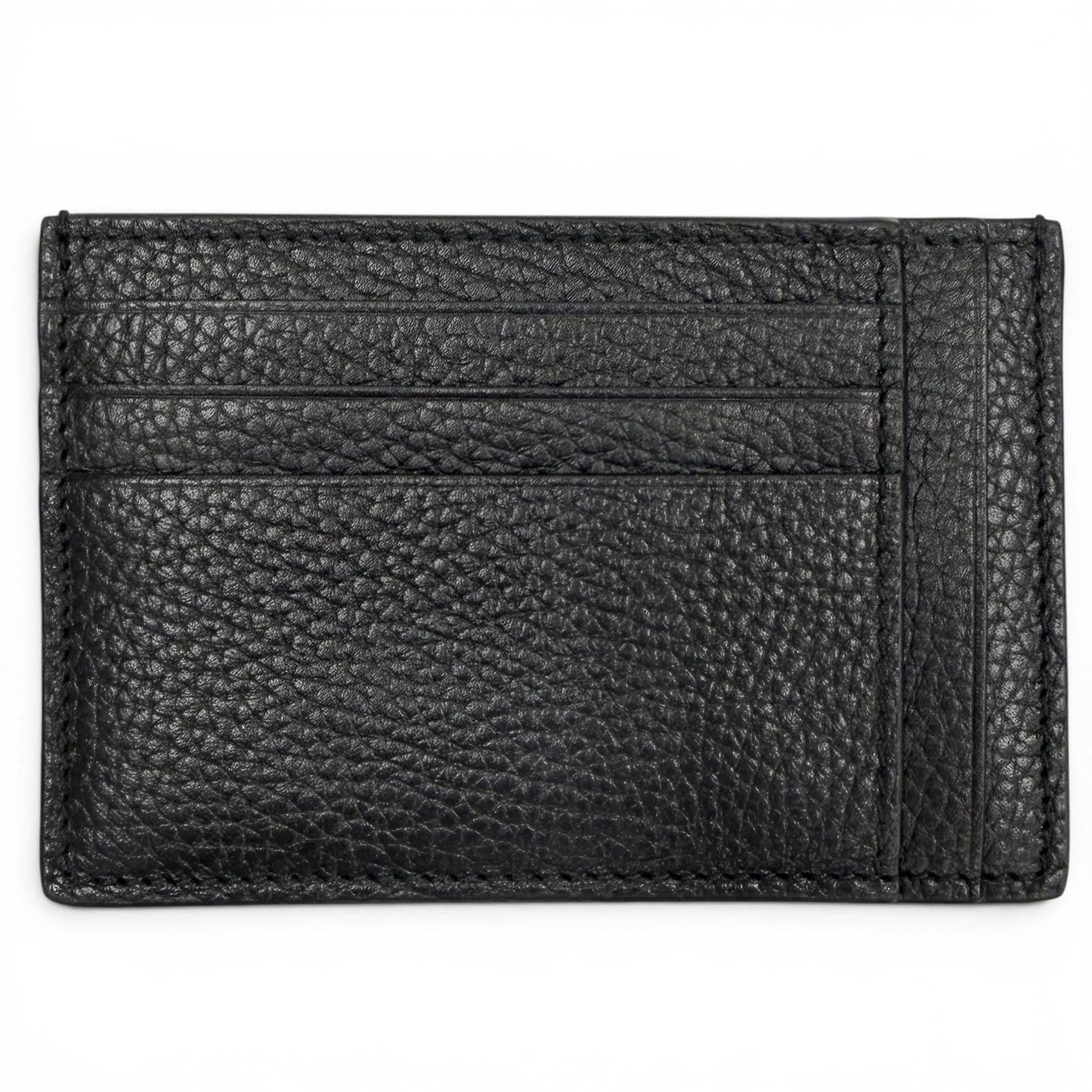 Gucci Gray Leather Maxi GG Business Card Holder Case Black — view 3