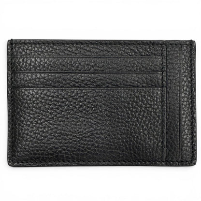 Gucci Gray Leather Maxi GG Business Card Holder Case Black — view 3