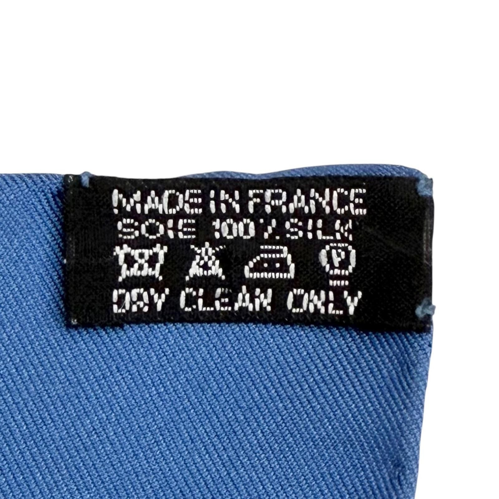 Hermes la Treve de L Eau Water Truce Carre 90 Silk 100% Super Rare Scarf Blue — view 9
