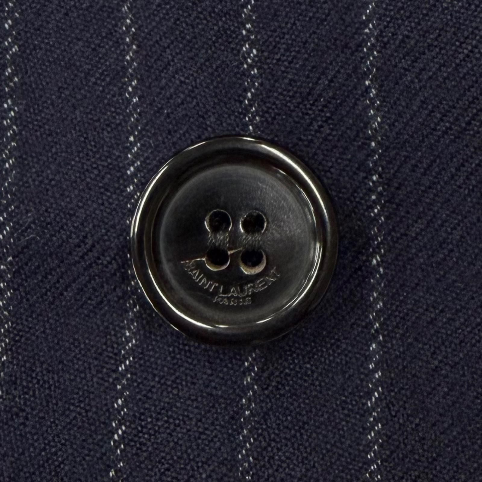 Saint Laurent Paris Striped Pattern Peak Lapel Double Breasted Tailored 48 — view 6