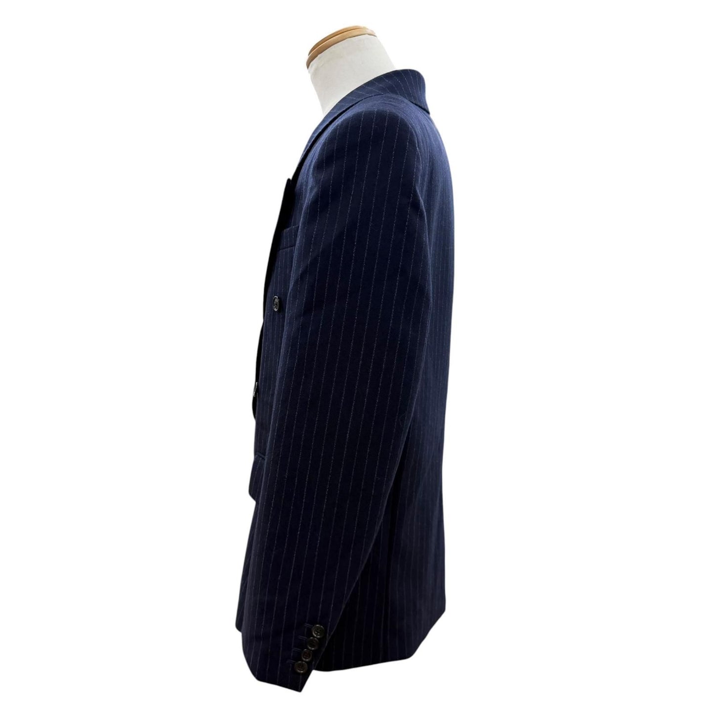 Saint Laurent Paris Striped Pattern Peak Lapel Double Breasted Tailored 48 — view 3