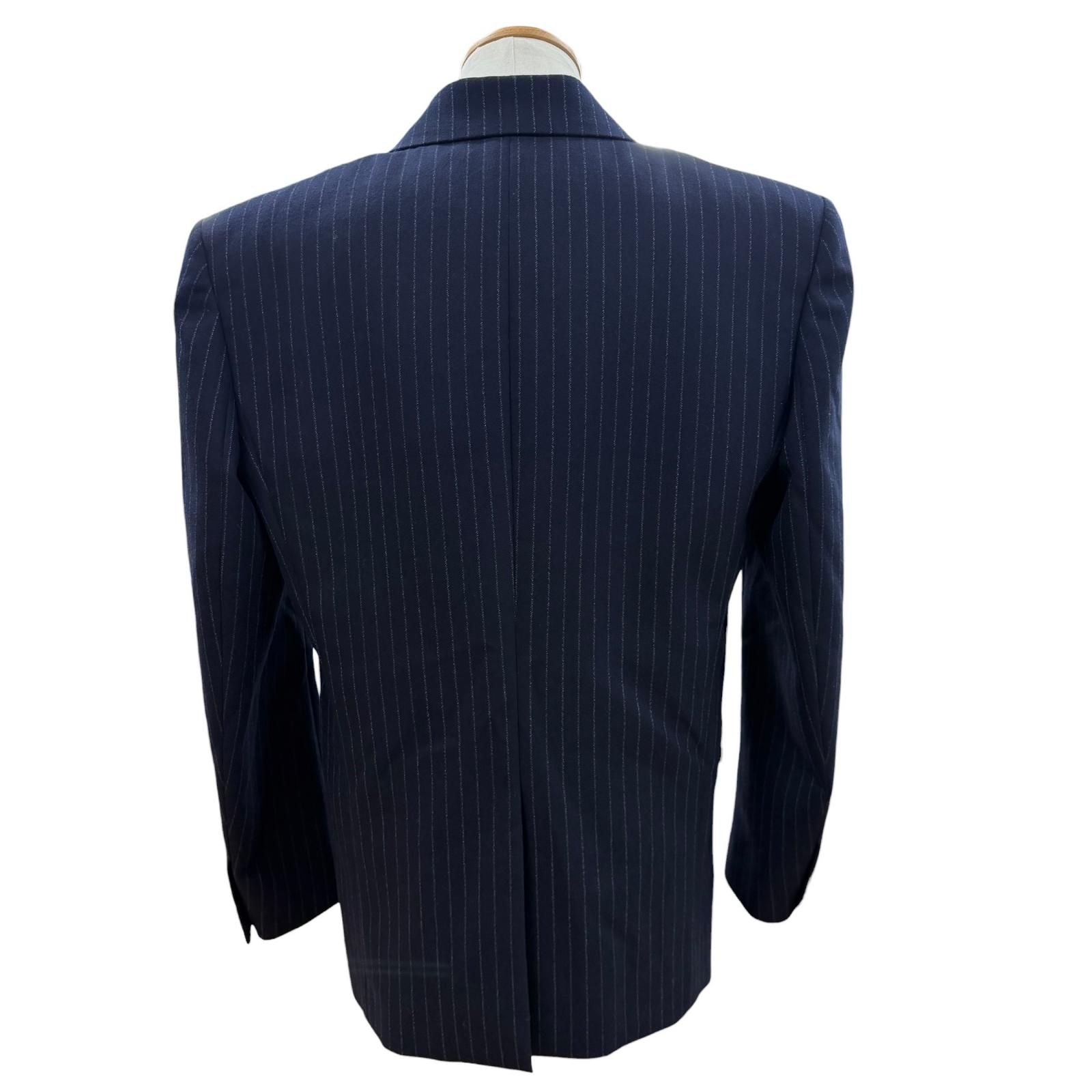 Saint Laurent Paris Striped Pattern Peak Lapel Double Breasted Tailored 48 — view 4