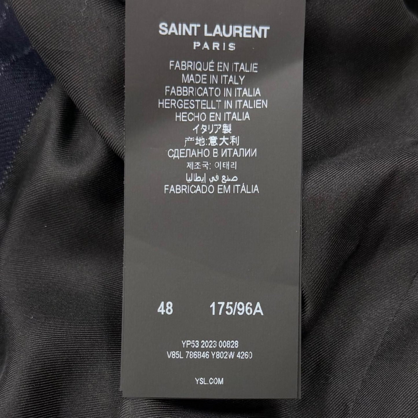 Saint Laurent Paris Striped Pattern Peak Lapel Double Breasted Tailored 48 — view 8