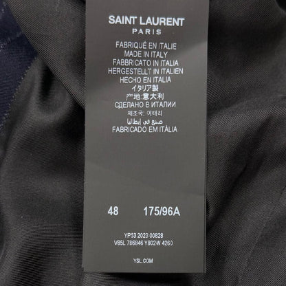 Saint Laurent Paris Striped Pattern Peak Lapel Double Breasted Tailored 48 — view 8