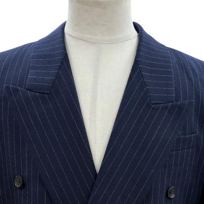 Saint Laurent Paris Striped Pattern Peak Lapel Double Breasted Tailored 48 — view 2