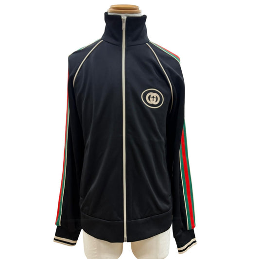 Gucci Interlocking Web Stripe Zipup Truck Jacket Black