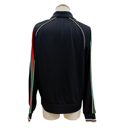 Gucci Interlocking Web Stripe Zipup Truck Jacket Black — view 4