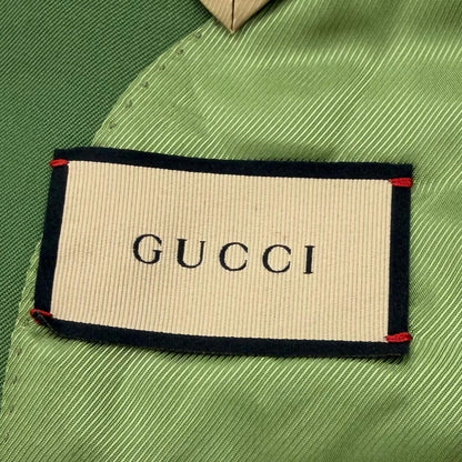Gucci Wool Peak Lapel Double Breasted Tailored Jacket Green 46 — view 8