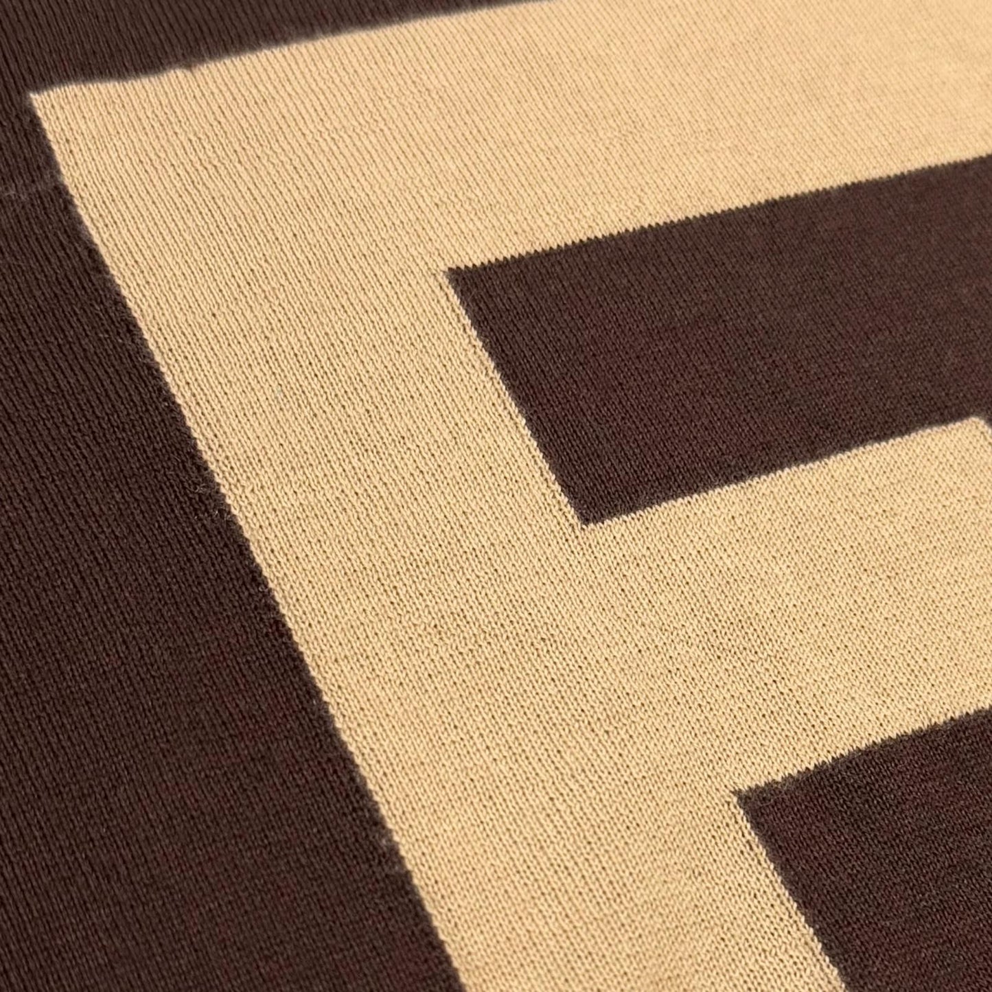 Fendi Cashmere Silk FF Logo Crew Neck High Gauge Knit Sweater Brown 44 — view 5