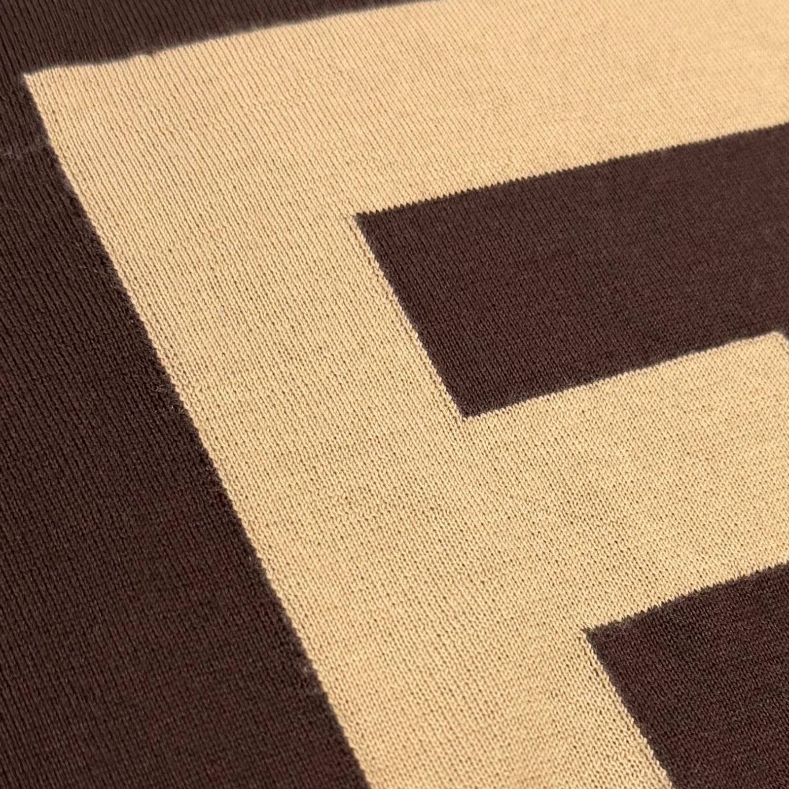 Fendi Cashmere Silk FF Logo Crew Neck High Gauge Knit Sweater Brown 44 — view 5