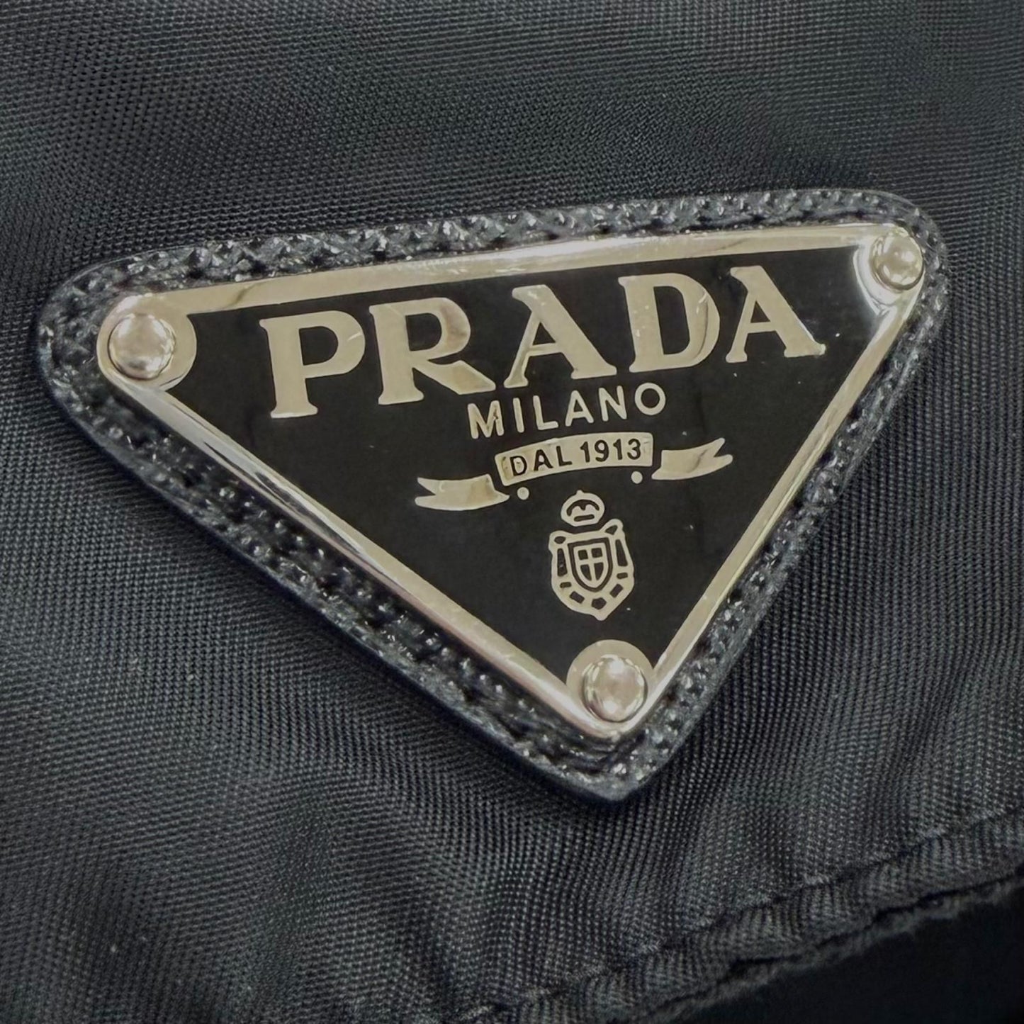 Prada Re-Nylon Triangle Logo Plate Hat Cap Black XL — view 6
