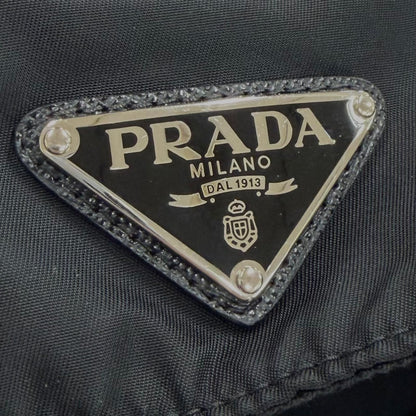 Prada Re-Nylon Triangle Logo Plate Hat Cap Black XL — view 6