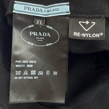 Prada Re-Nylon Triangle Logo Plate Hat Cap Black XL — view 7