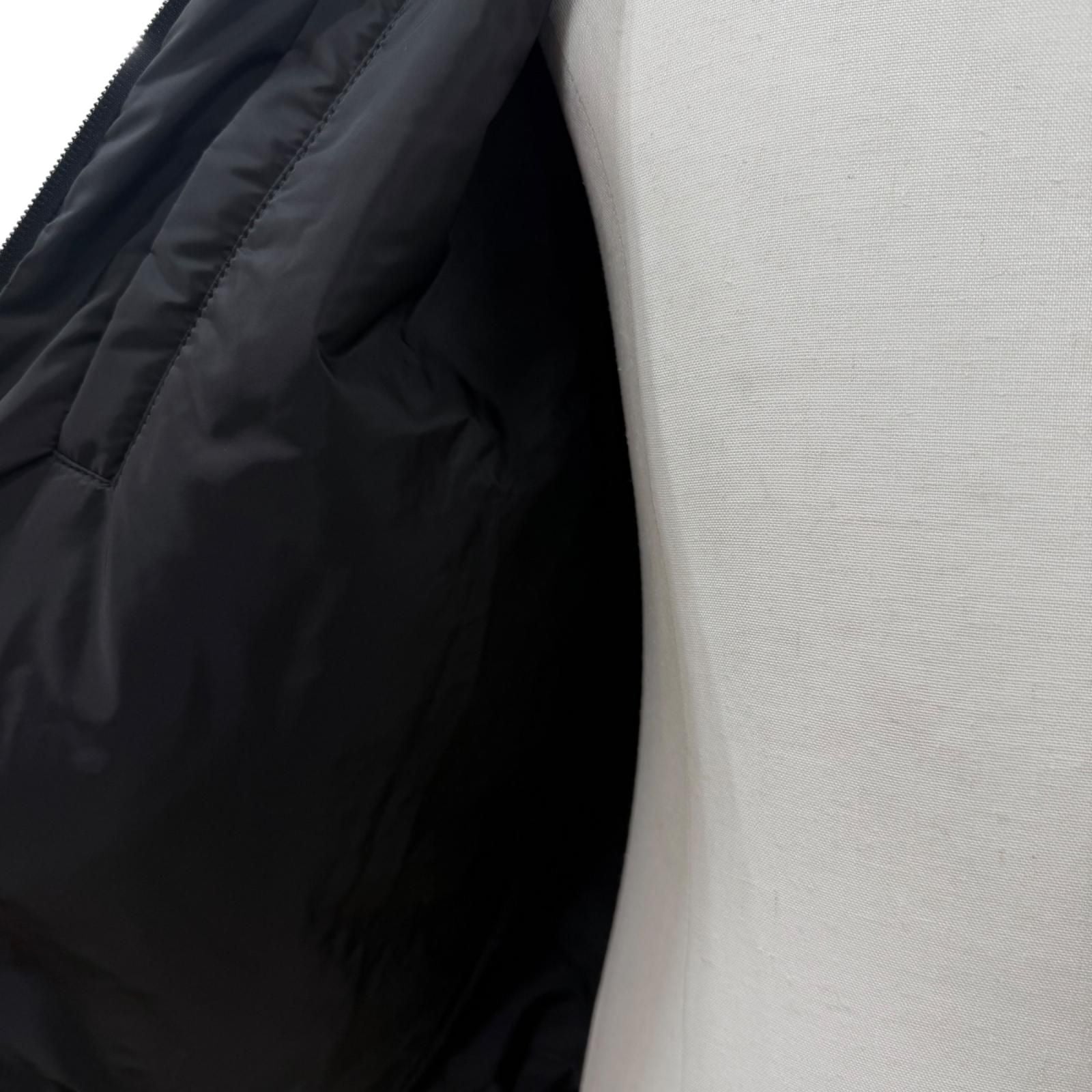 Prada Triangle Logo Plate Zip Up Padded Jacket Black XS — view 5