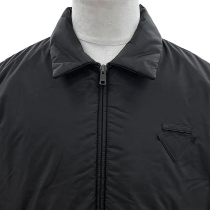 Prada Triangle Logo Plate Zip Up Padded Jacket Black XS — view 2