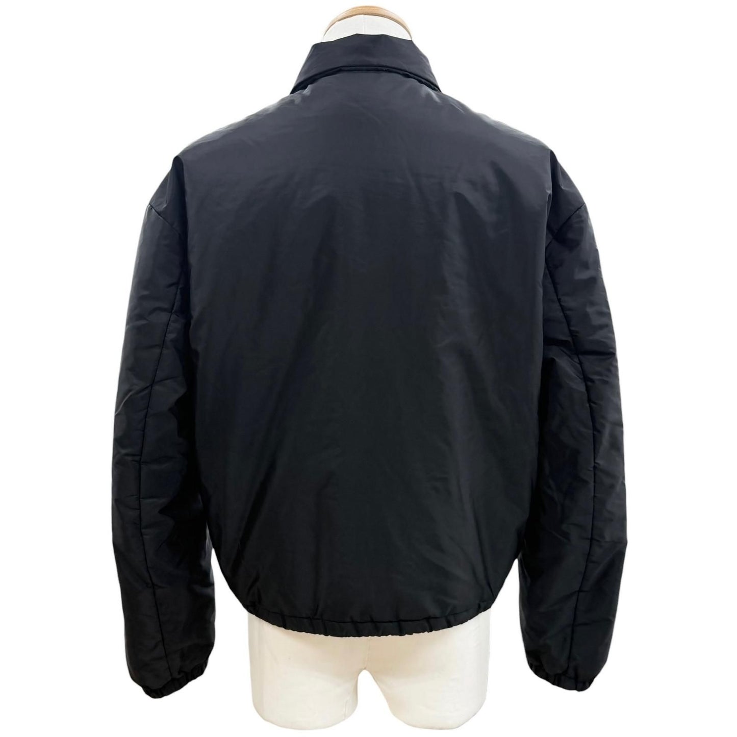 Prada Triangle Logo Plate Zip Up Padded Jacket Black XS — view 4