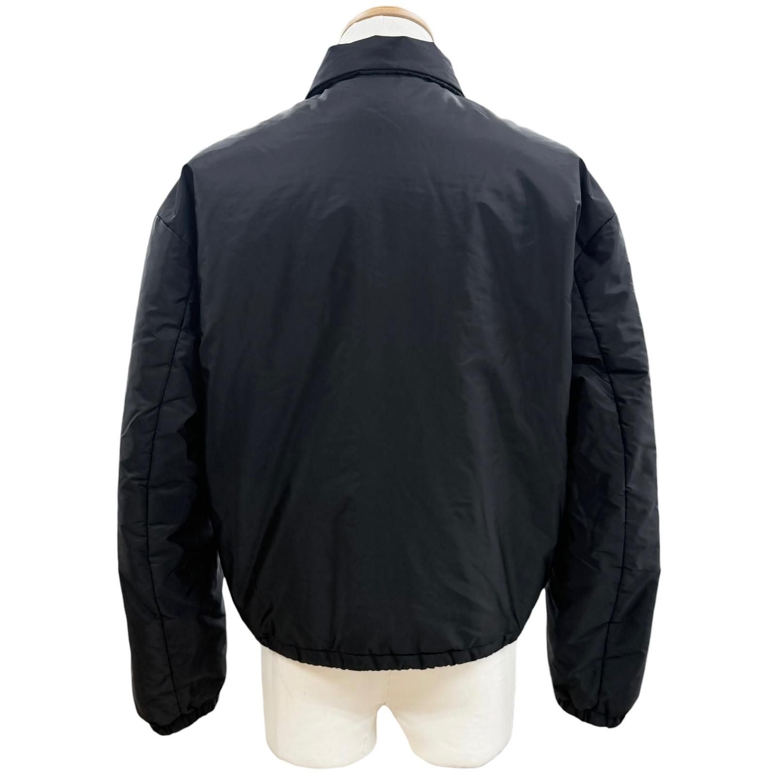 Prada Triangle Logo Plate Zip Up Padded Jacket Black XS — view 4