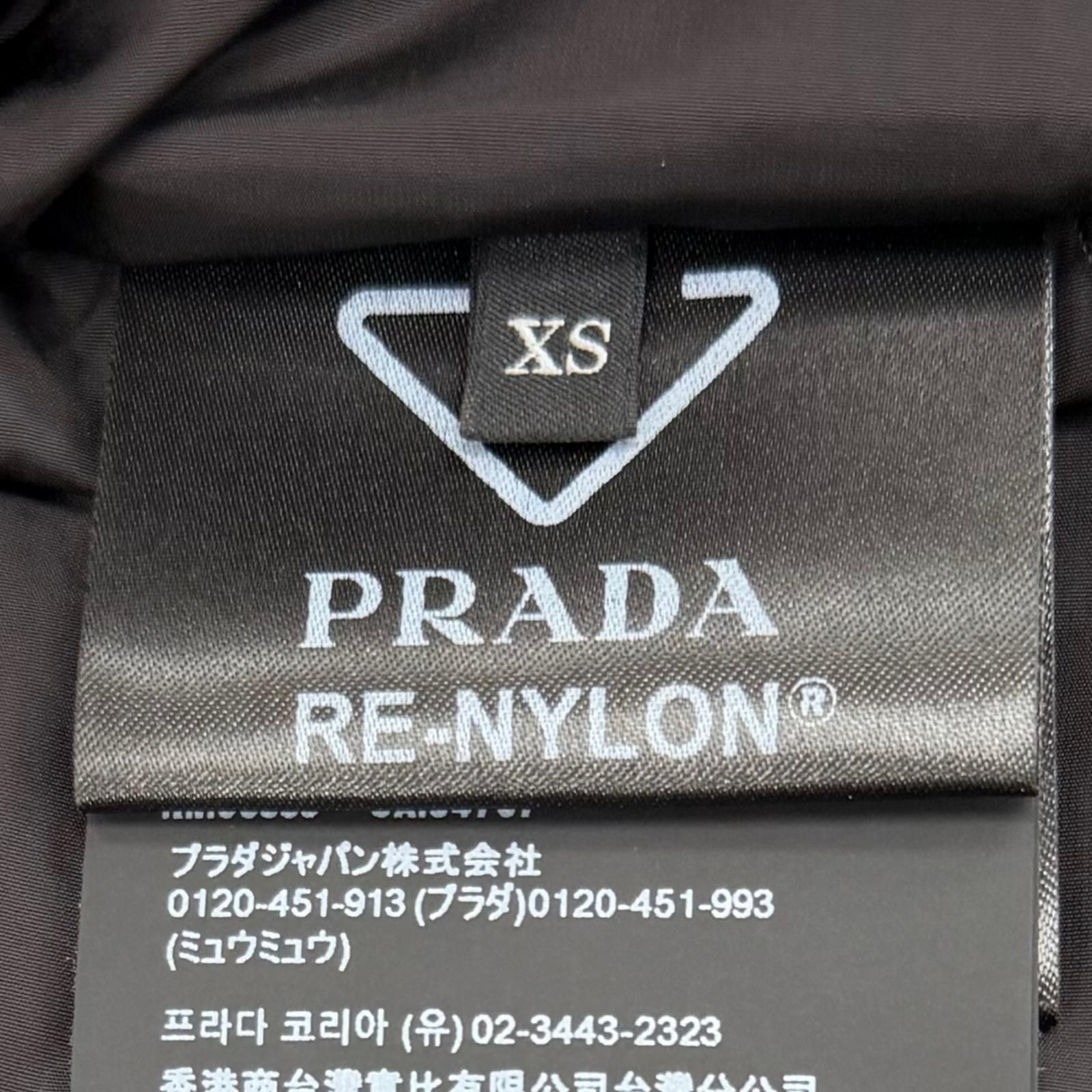 Prada Triangle Logo Plate Zip Up Padded Jacket Black XS — view 9