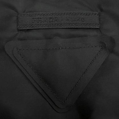 Prada Triangle Logo Plate Zip Up Padded Jacket Black XS — view 6