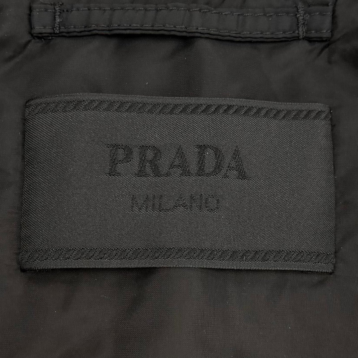 Prada Triangle Logo Plate Zip Up Padded Jacket Black XS — view 8