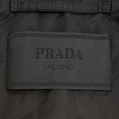 Prada Triangle Logo Plate Zip Up Padded Jacket Black XS — view 8