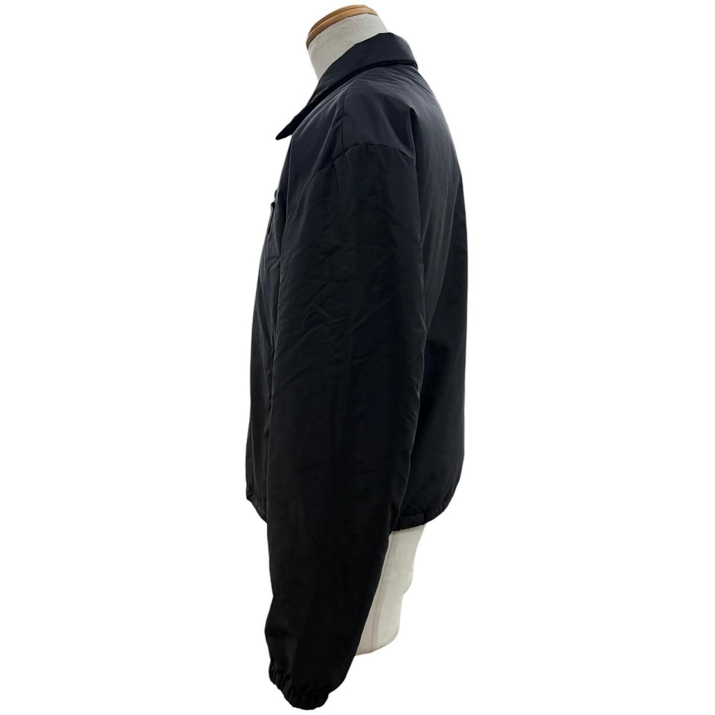 Prada Triangle Logo Plate Zip Up Padded Jacket Black XS — view 3