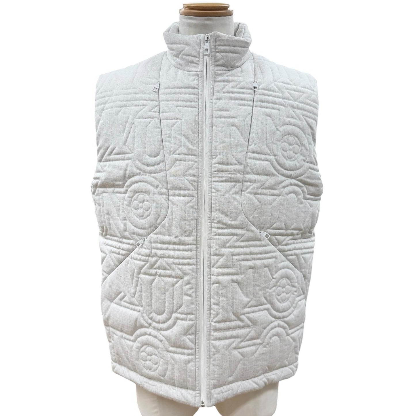 Louis Vuitton Quilted Snow Zip Up Down Vest White 46