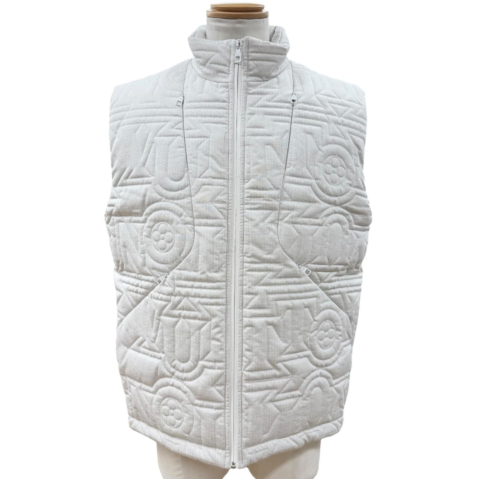 Louis Vuitton Quilted Snow Zip Up Down Vest White 46