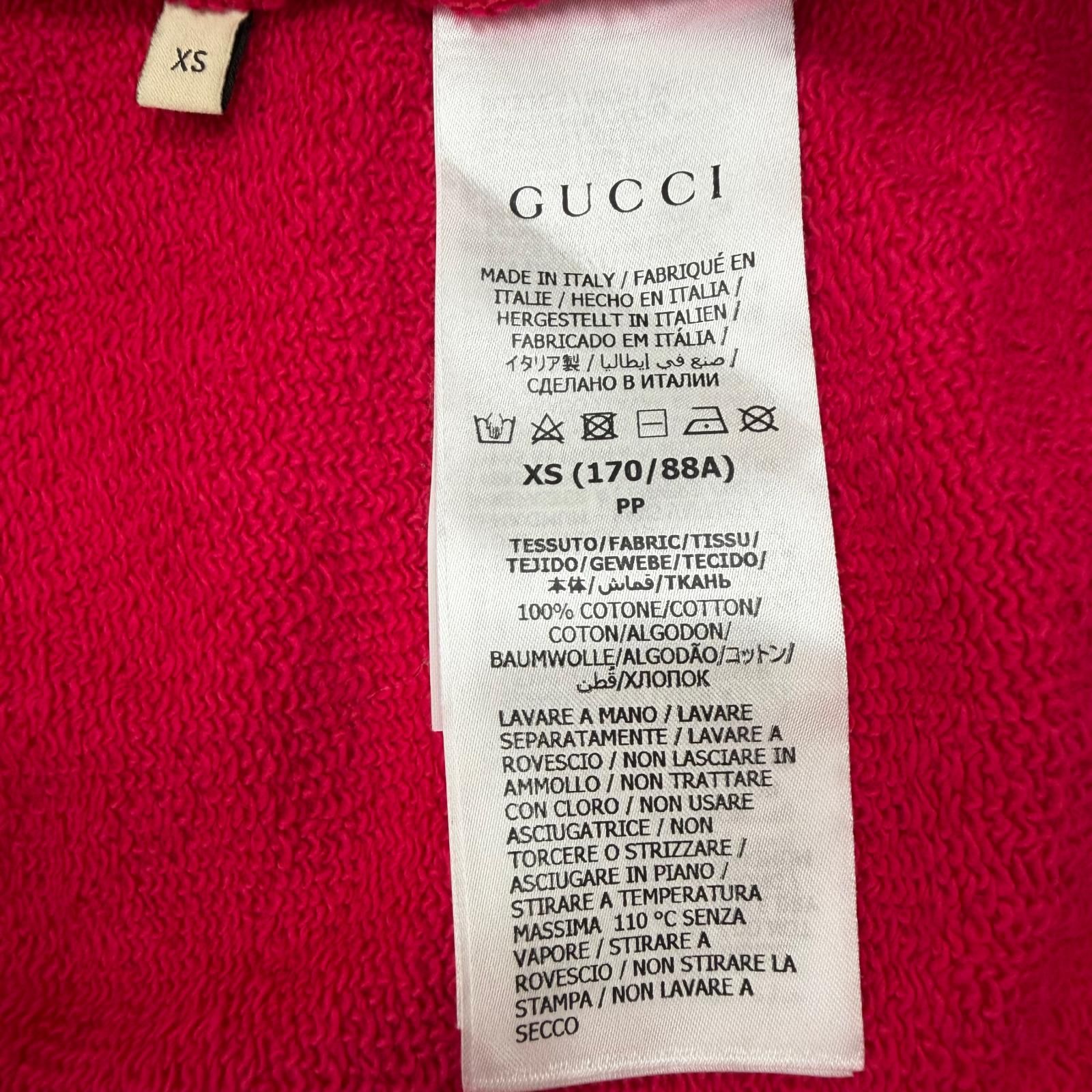 Gucci Cotton 100% Logo Print Pullover Hoodie Pink XS — view 8