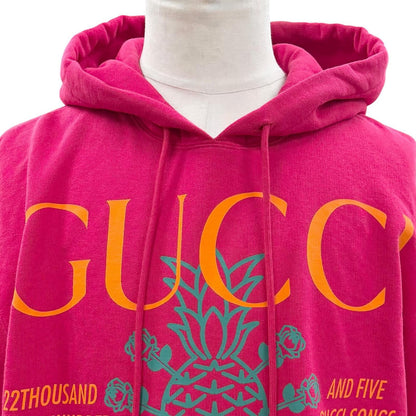 Gucci Cotton 100% Logo Print Pullover Hoodie Pink XS — view 2