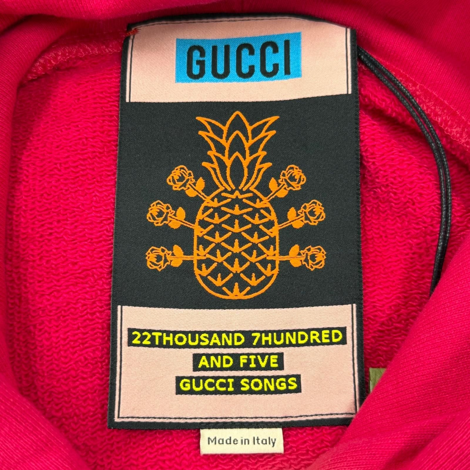 Gucci Cotton 100% Logo Print Pullover Hoodie Pink XS — view 7