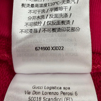 Gucci Cotton 100% Logo Print Pullover Hoodie Pink XS — view 9