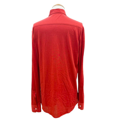 Louis Vuitton Cotton Silk Logo Embroidery Long Sleeve Shirt Red 42 — view 4