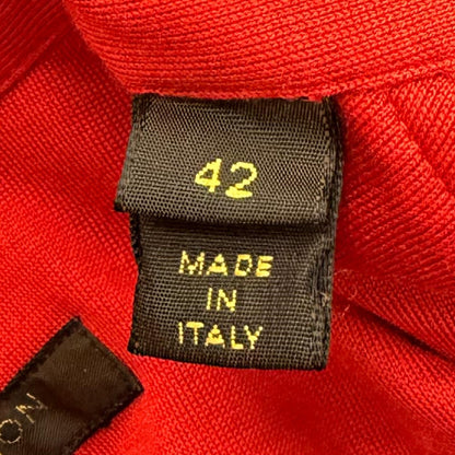 Louis Vuitton Cotton Silk Logo Embroidery Long Sleeve Shirt Red 42 — view 8