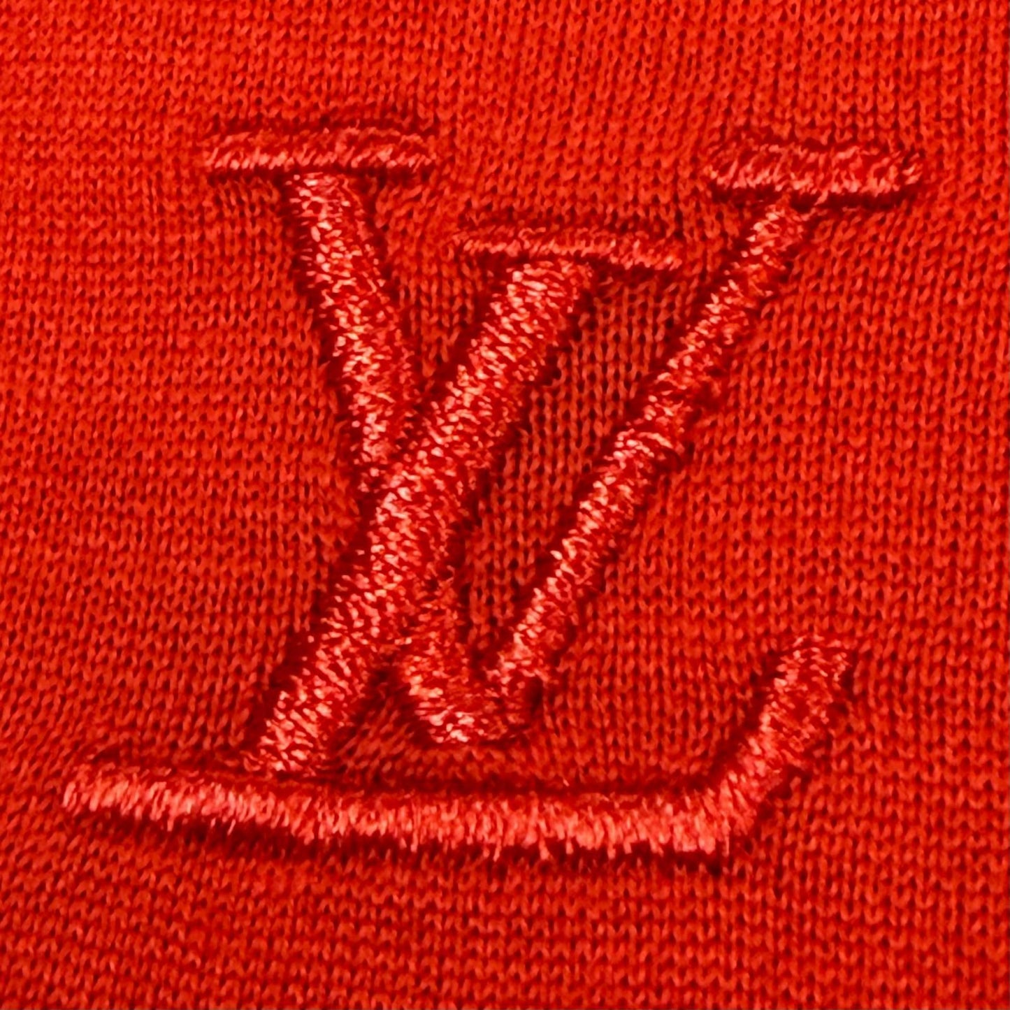 Louis Vuitton Cotton Silk Logo Embroidery Long Sleeve Shirt Red 42 — view 5