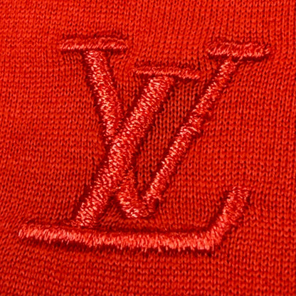 Louis Vuitton Cotton Silk Logo Embroidery Long Sleeve Shirt Red 42 — view 5
