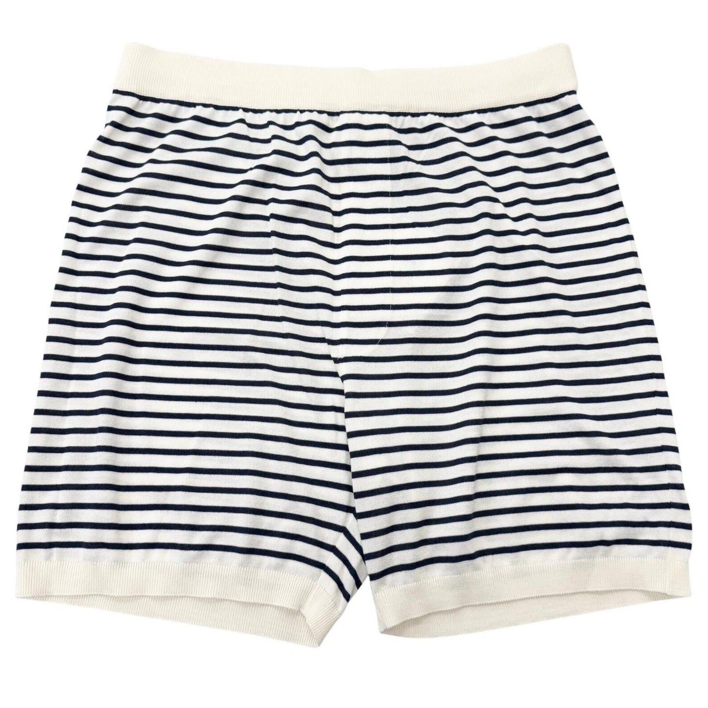 Prada Silk Cotton Border Pattern Triangle Logo Knit Shorts White 48
