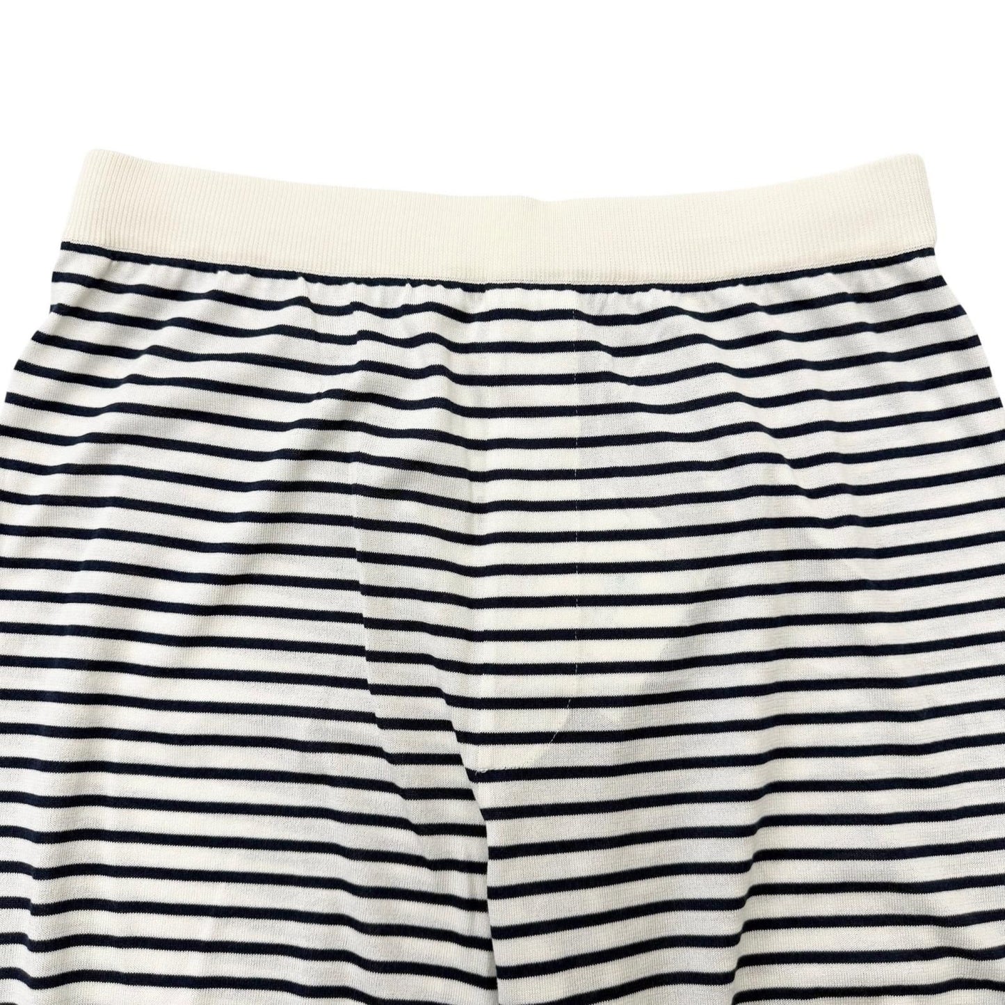 Prada Silk Cotton Border Pattern Triangle Logo Knit Shorts White 48 — view 3