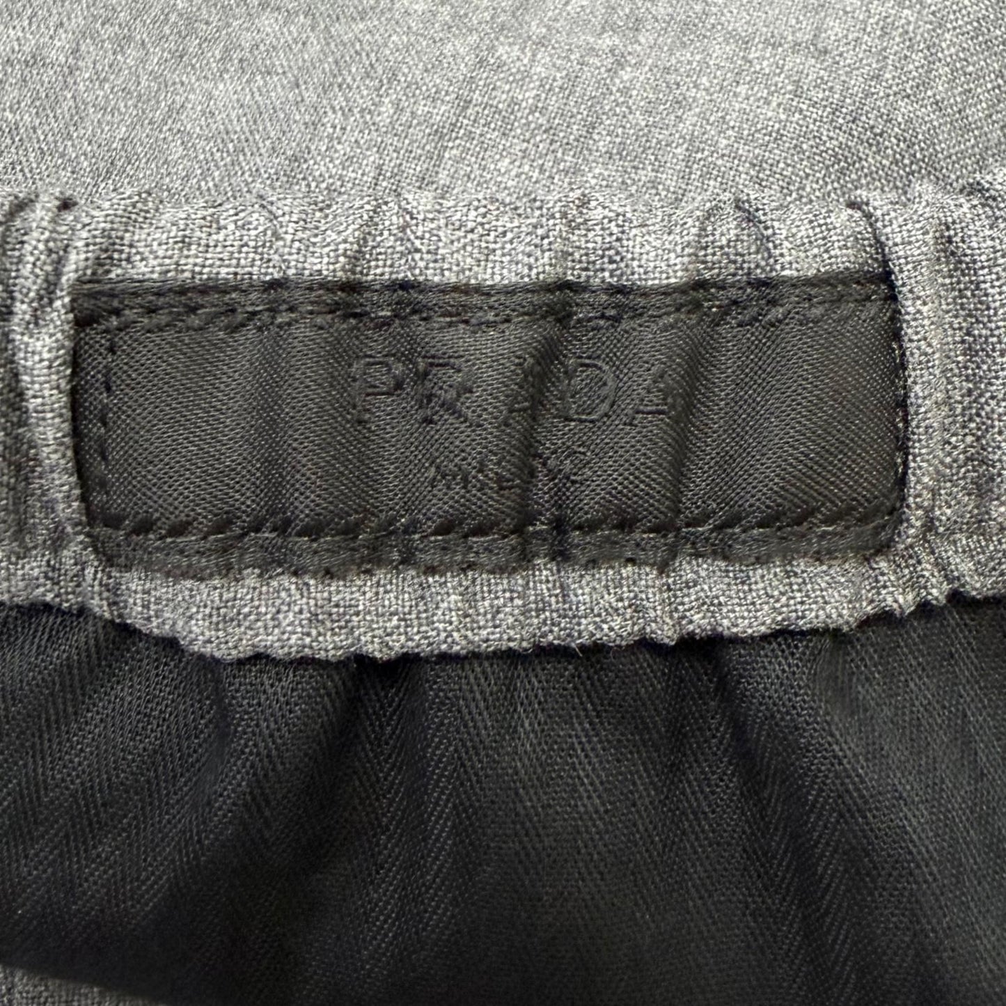Prada Virgin Wool Cotton Triangle Patch Chef Pants Gray — view 6